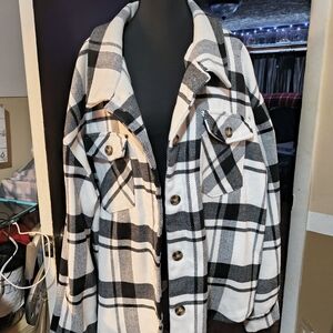 Love Tree Black and White Checkered Jacket